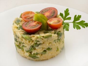 La receta de Argui&ntilde;ano: ensalada de arroz y jud&iacute;as verdes al dente
