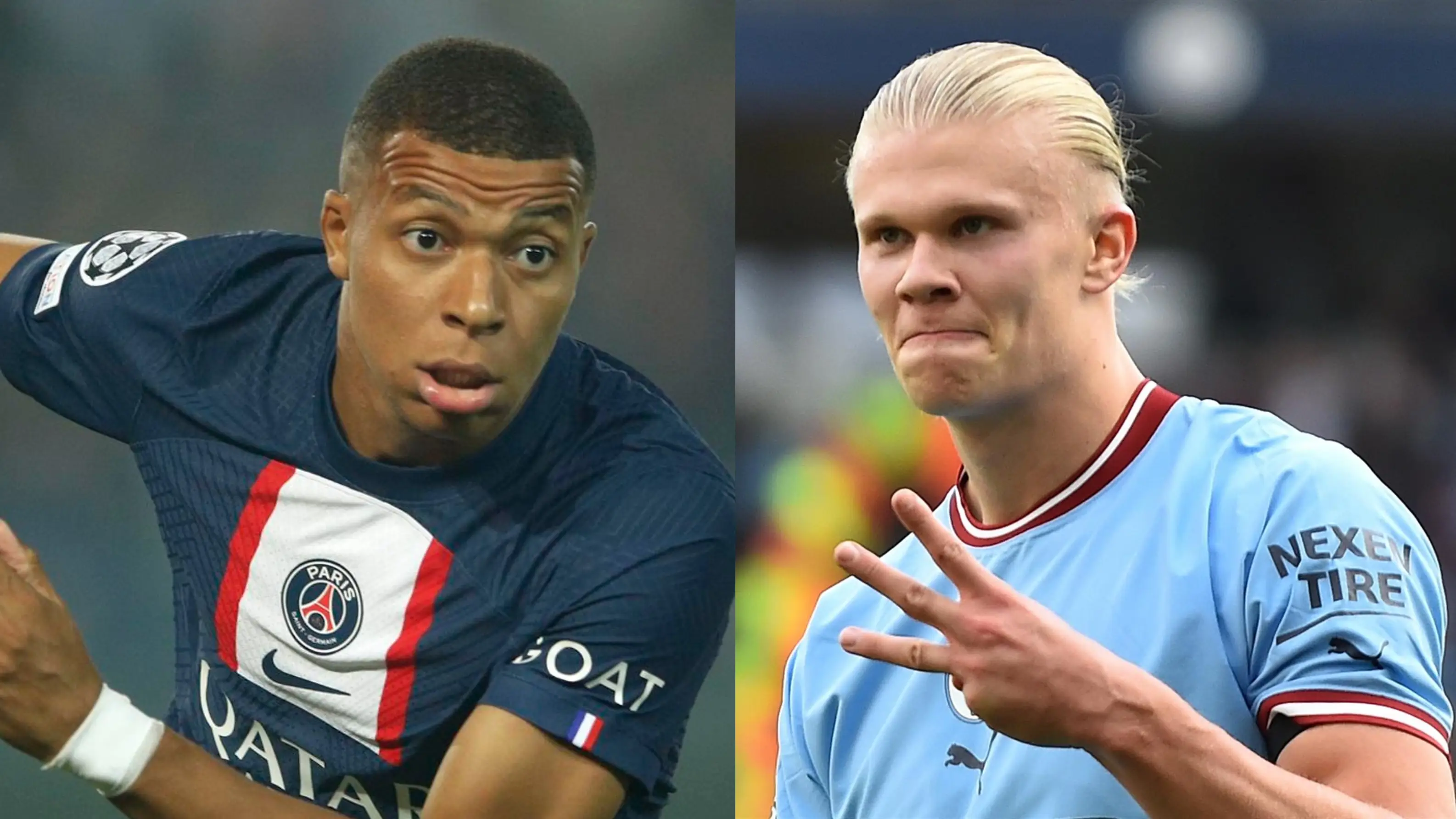 Kylian Mbappé y Erling Haaland Kylian Mbappé y Erling Haaland