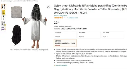 Disfraz de niña poseída Disfraz de niña poseída
