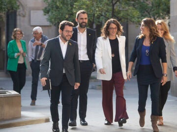 Pere Aragonès junto a varios consejeros del Govern