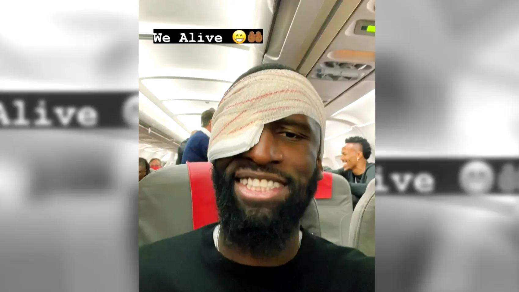 R&uuml;diger, tras su choque con Trubin en Champions