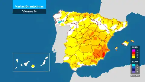 Mapa de subida de temperaturas Mapa de subida de temperaturas