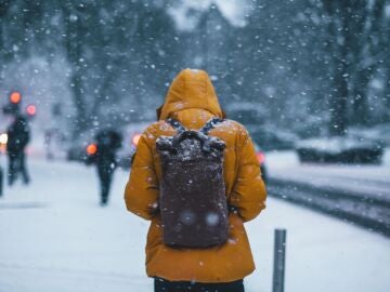Imagen de una persona en un día de nieve