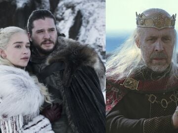 Daenerys y Jon Snow en 'Juego de Tronos', Viserys en 'La Casa del Dragón'