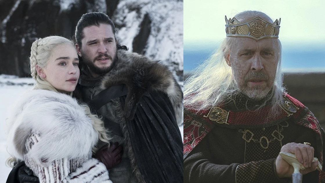 Daenerys y Jon Snow en 'Juego de Tronos', Viserys en 'La Casa del Dragón' Daenerys y Jon Snow en 'Juego de Tronos', Viserys en 'La Casa del Dragón'
