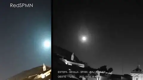 Una bola de fuego sobrevuela gran parte de Andalucía y acaba estallando en Cádiz Una bola de fuego sobrevuela gran parte de Andalucía y acaba estallando en Cádiz