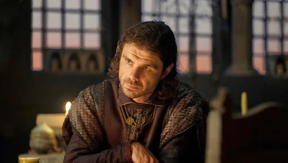 Matthew Needham como Larys Strong en 'La Casa del Dragón' Matthew Needham como Larys Strong en 'La Casa del Dragón'
