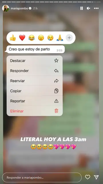 María Pombo muestra el mensaje de su hermana Marta tras ponerse de parto María Pombo muestra el mensaje de su hermana Marta tras ponerse de parto