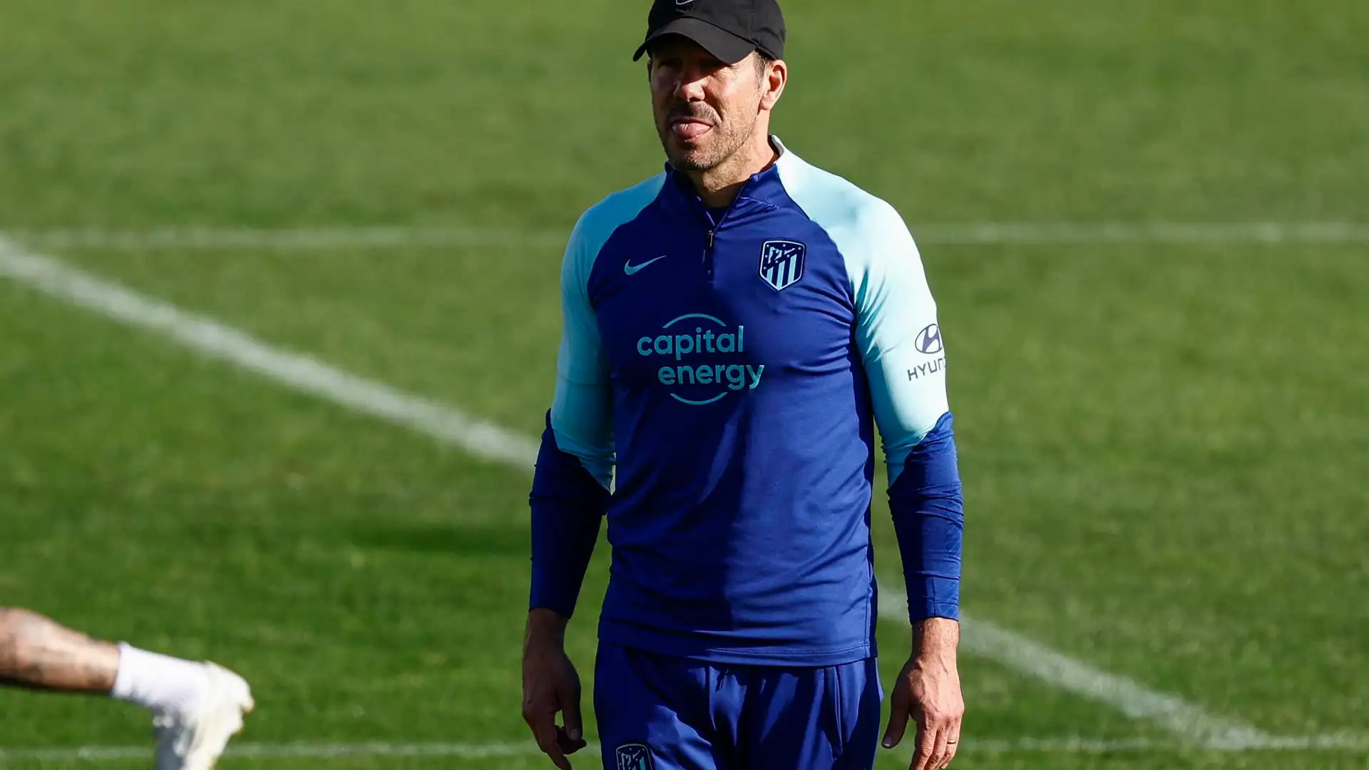 Simeone, en el entrenamiento del Atlético Simeone, en el entrenamiento del Atlético