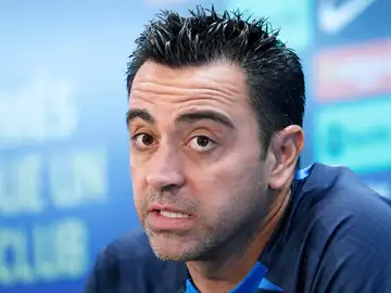 Xavi, en rueda de prensa Xavi, en rueda de prensa