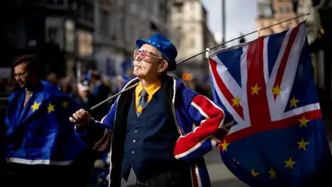 Uno de los manifestantes a favor de la UE Uno de los manifestantes a favor de la UE