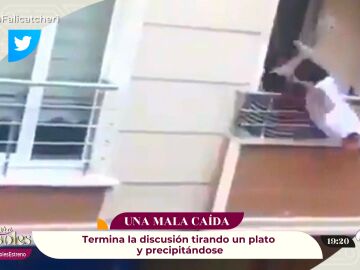 Un señor se cae por el balcón alterado 