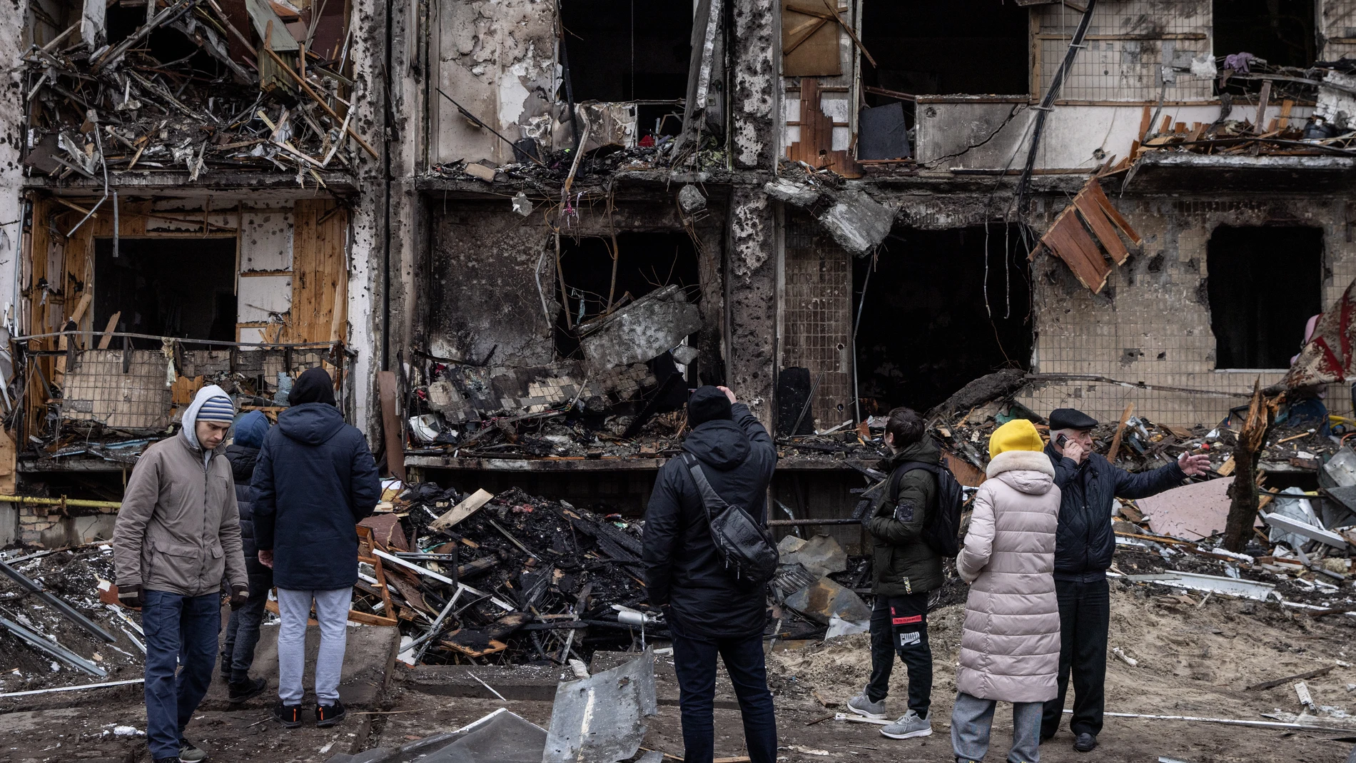 Imagen de los destrozos de la guerra en Kiev