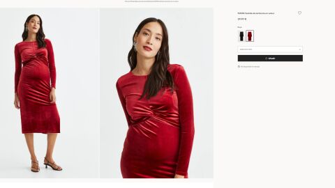 Vestido premamá de terciopelo.