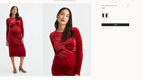 Vestido premamá de terciopelo. Vestido premamá de terciopelo.