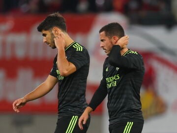 Asensio y Hazard se marchan contrariados tras perder ante el Leizpig