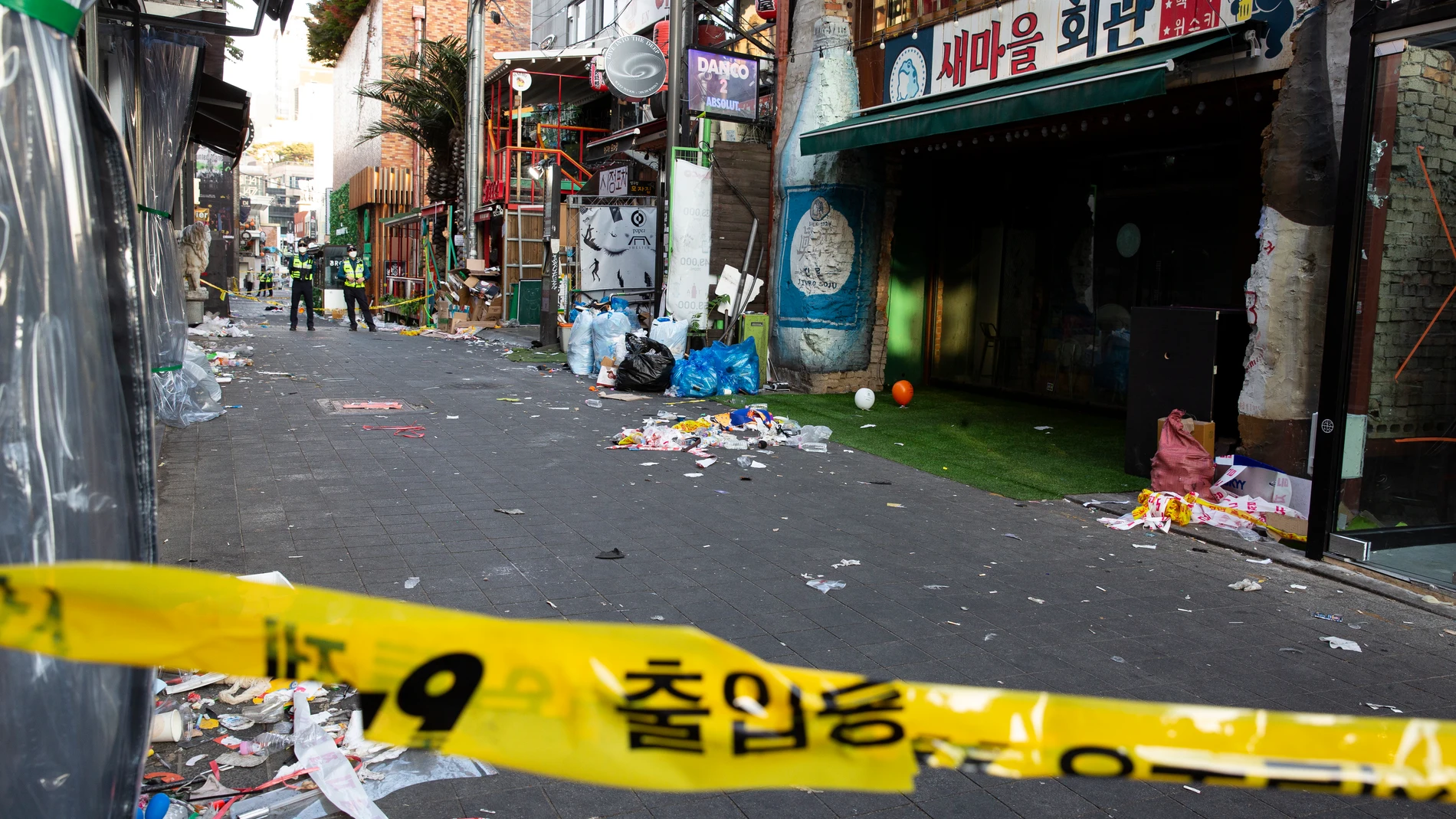 Calle en la que se produjo la estampida humana en Seúl