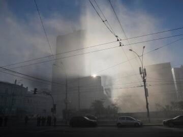 Un bombardeo ruso sobre la ciudad de Kiev