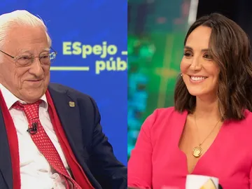 El padre Ángel y Tamara Falcó. El padre Ángel y Tamara Falcó.