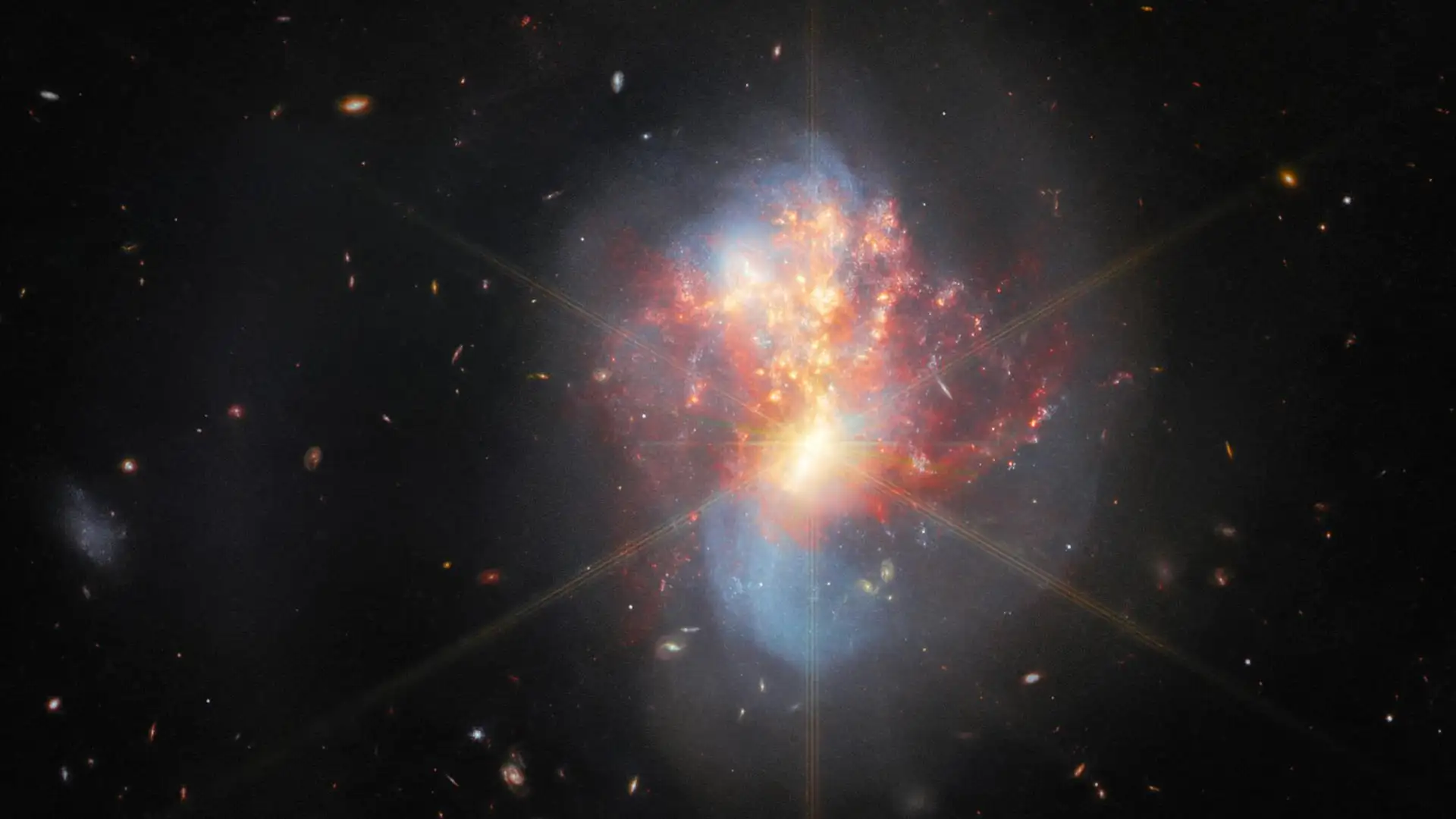 El 'abrazo' entre dos galaxias captado por el telescopio James Webb