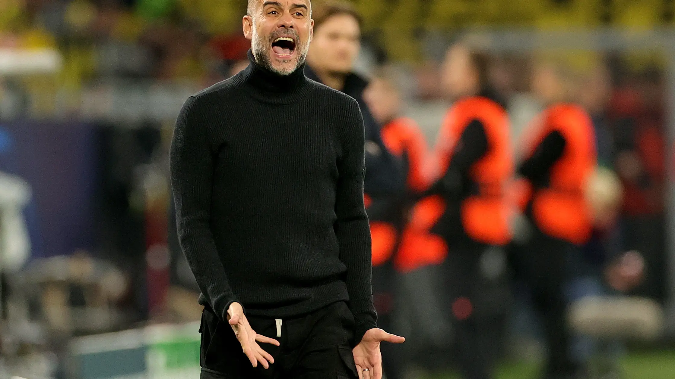 Pep Guardiola, en un partido del Manchester City Pep Guardiola, en un partido del Manchester City