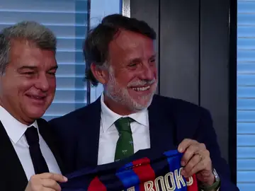 Joan Laporta y José Creuheras en la presentación de 'Barça Books' Joan Laporta y José Creuheras en la presentación de 'Barça Books'