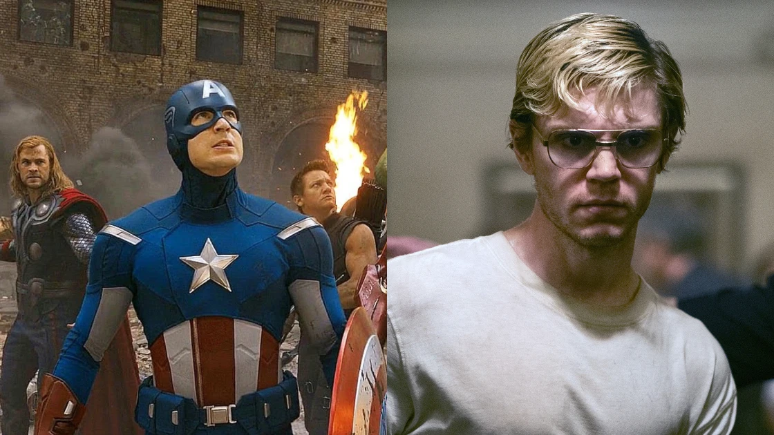 Chris Evans, Chris Hemsworth, Jeremy Renner y Evan Peters como Jeffrey Dahmer