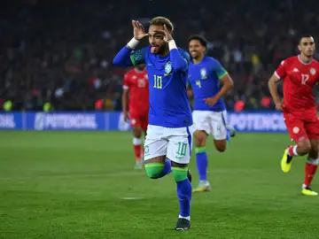Neymar celebrando un gol con la selección de Brasil Neymar celebrando un gol con la selección de Brasil
