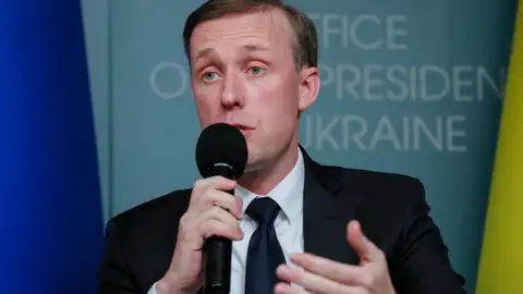 Jake Sullivan, asesor de seguridad de la Casa Blanca, en una visita a Kiev Jake Sullivan, asesor de seguridad de la Casa Blanca, en una visita a Kiev