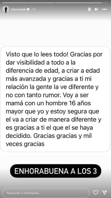 Risto Mejide comparte el mensaje de una seguidora sobre la diferencia de edad