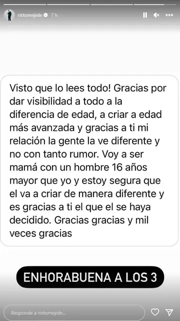 Risto Mejide comparte el mensaje de una seguidora sobre la diferencia de edad Risto Mejide comparte el mensaje de una seguidora sobre la diferencia de edad