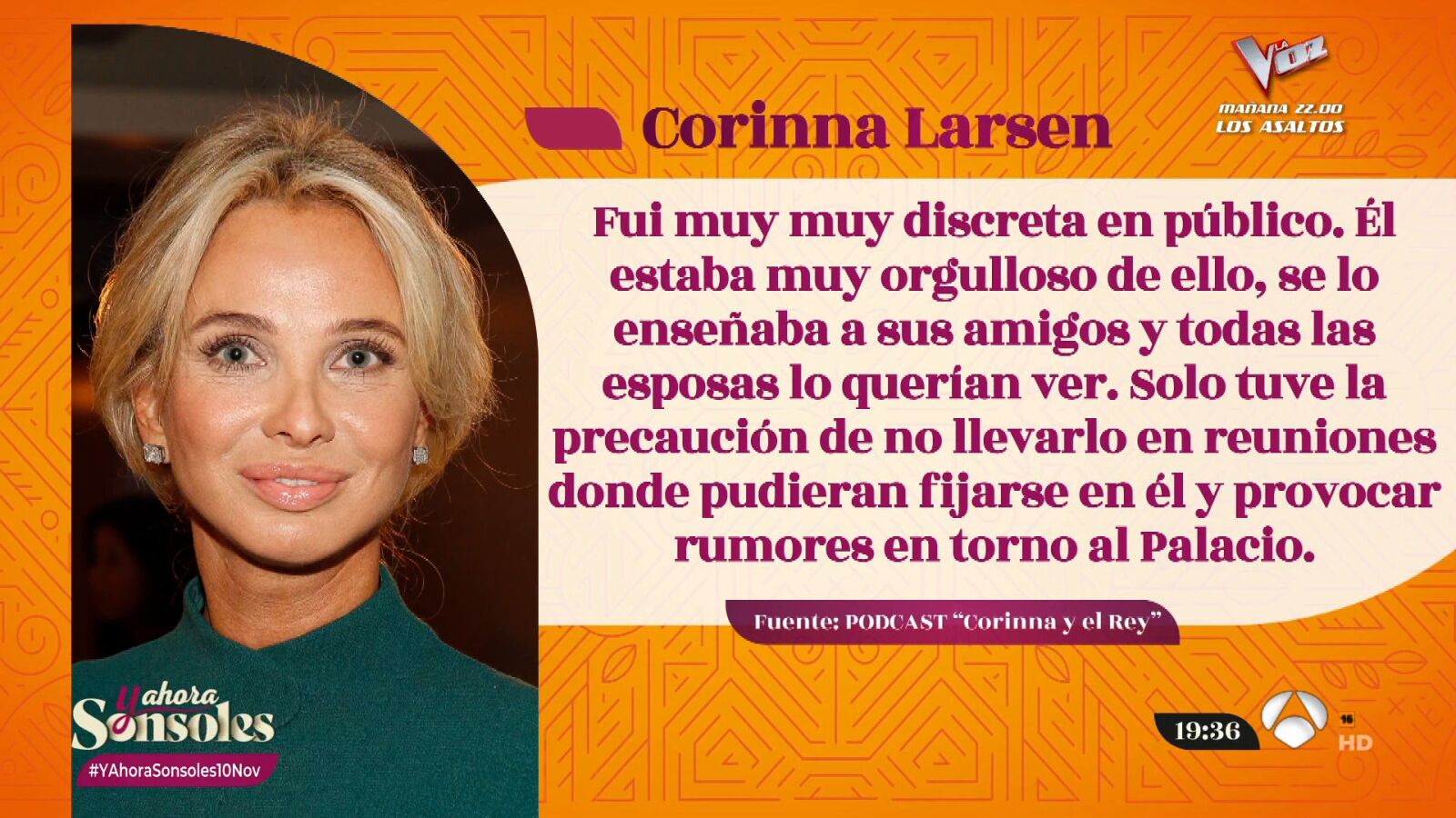 Corinna Larsen, sobre el anillo de compromiso que le regaló el rey Juan Carlos I: 