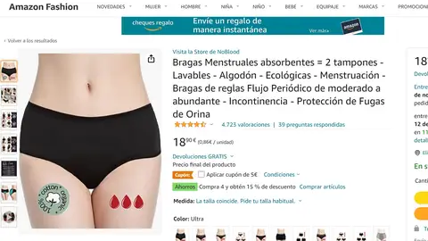 Bragas menstruales Bragas menstruales