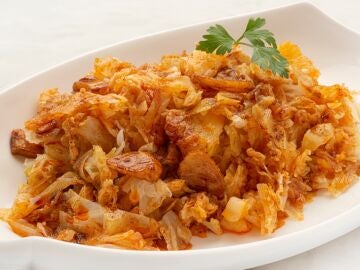 Receta de berza con refrito de piment&oacute;n, de Argui&ntilde;ano: "Verdura de invierno, sana y muy barata"