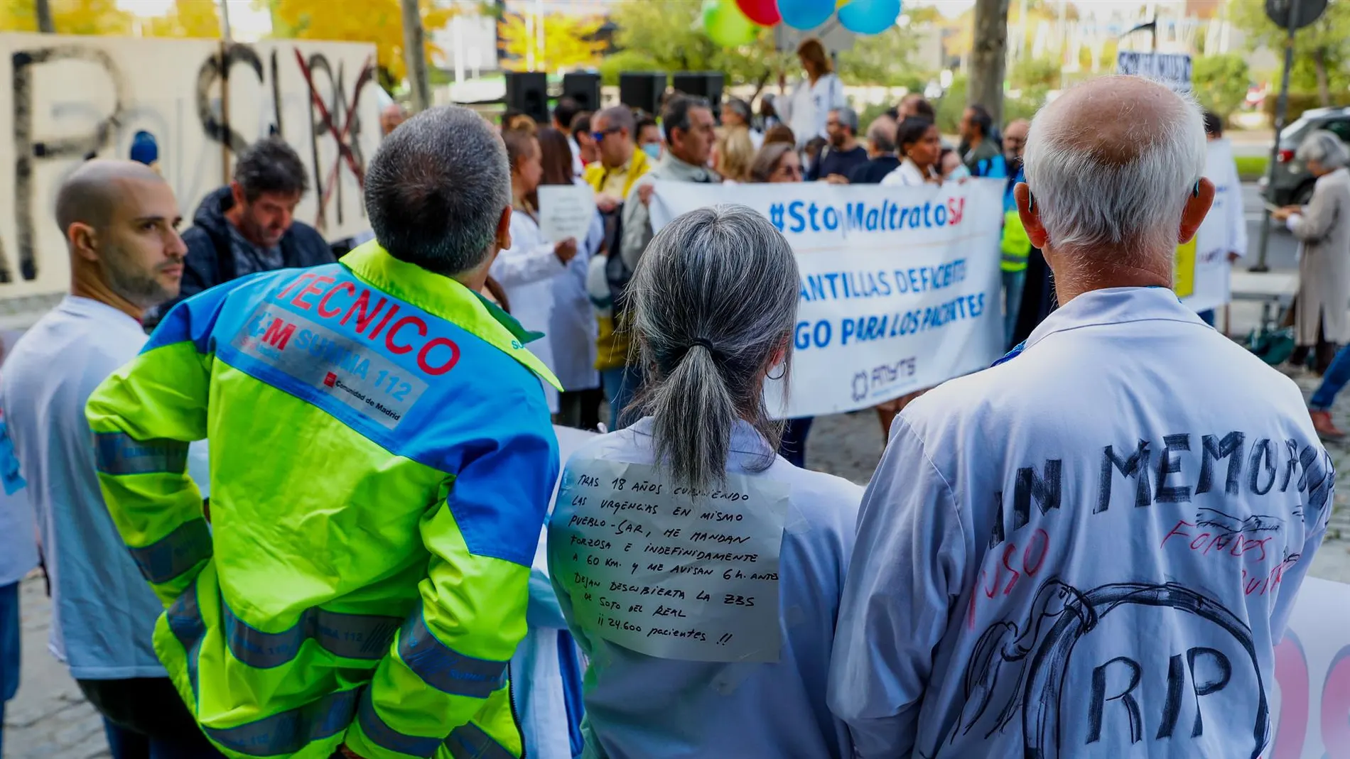 Protesta de médicos de urgencias ante la Consejería de Sanidad de la Comunidad de Madrid