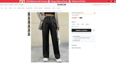 Pantalones rectos efecto piel Pantalones rectos efecto piel