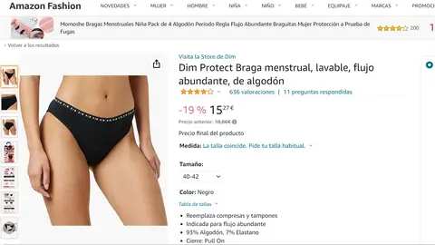 Bragas menstruales Bragas menstruales