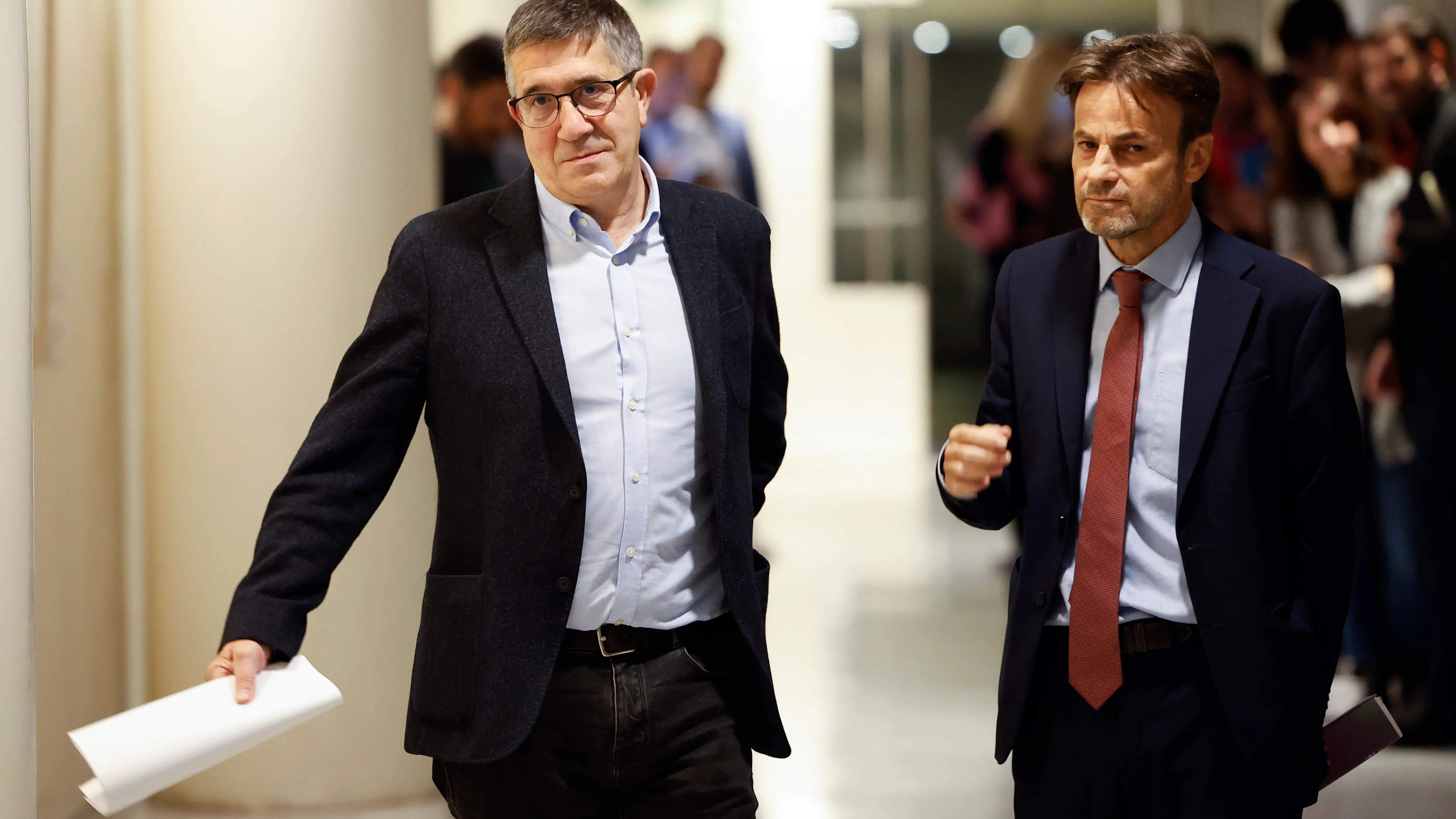 El portavoz del Partido Socialista en el Congreso, Patxi L&oacute;pez, y el presidente del grupo parlamentario de Unidas Podemos, Jaume Asens