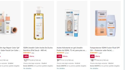 Selección de productos de cosmética de la marca ISDIN