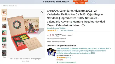 Calendario de Adviento de té Calendario de Adviento de té