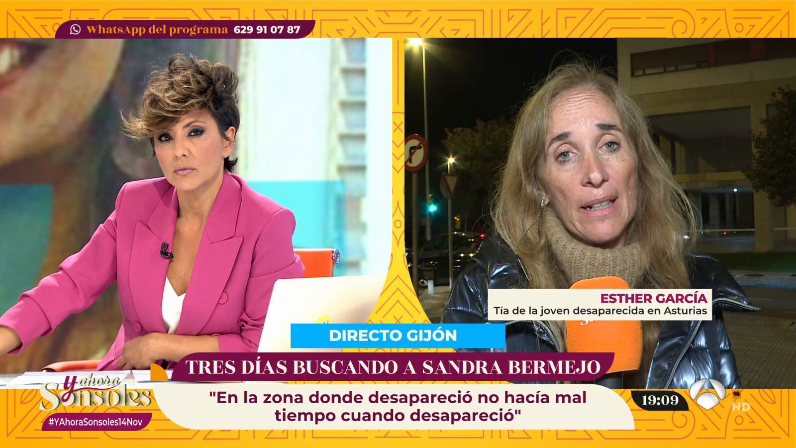 El llamamiento de Esther García, tía de Sandra Bermejo: 