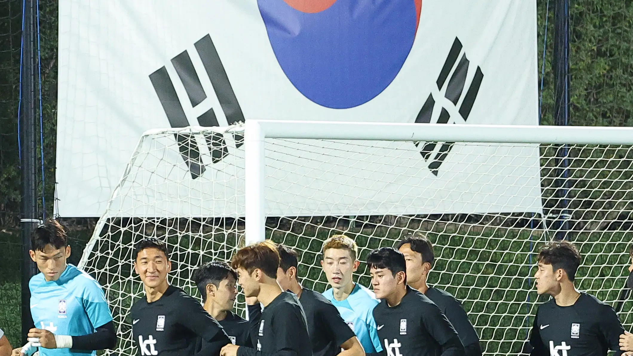 Los jugadores de Corea de Sur en un entrenamiento Los jugadores de Corea de Sur en un entrenamiento