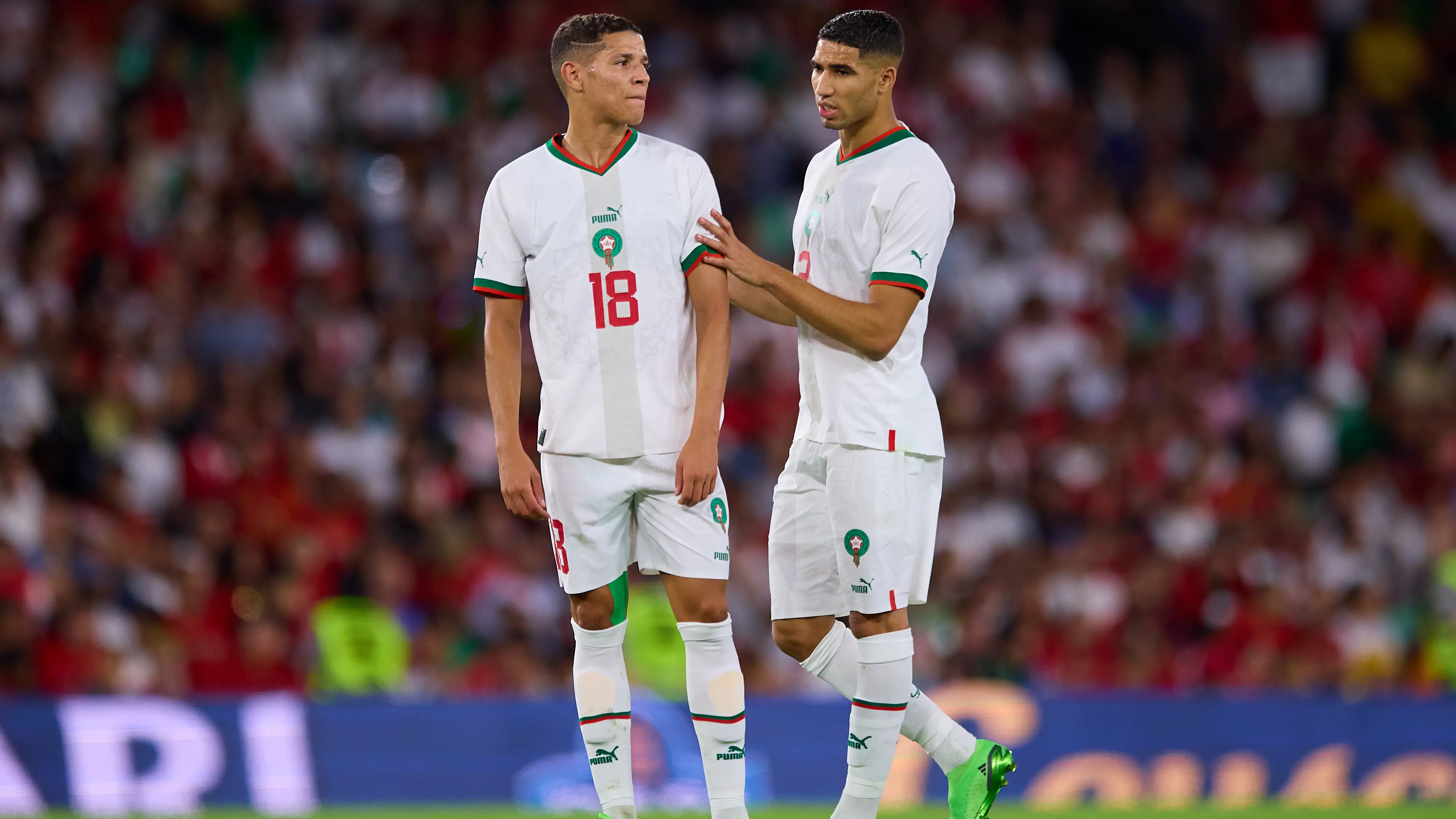 Amine Harit junto a Achraf Hakimi en un partido con la selección Amine Harit junto a Achraf Hakimi en un partido con la selección