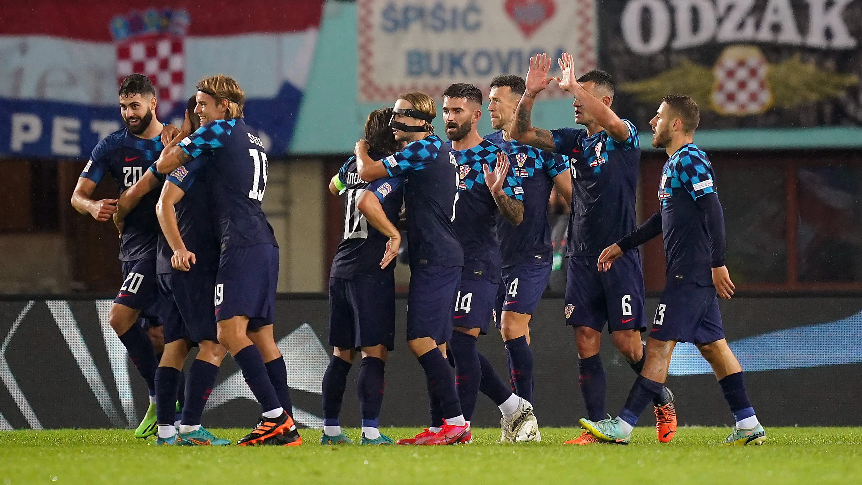 La selección de Croacia celebrando un gol La selección de Croacia celebrando un gol