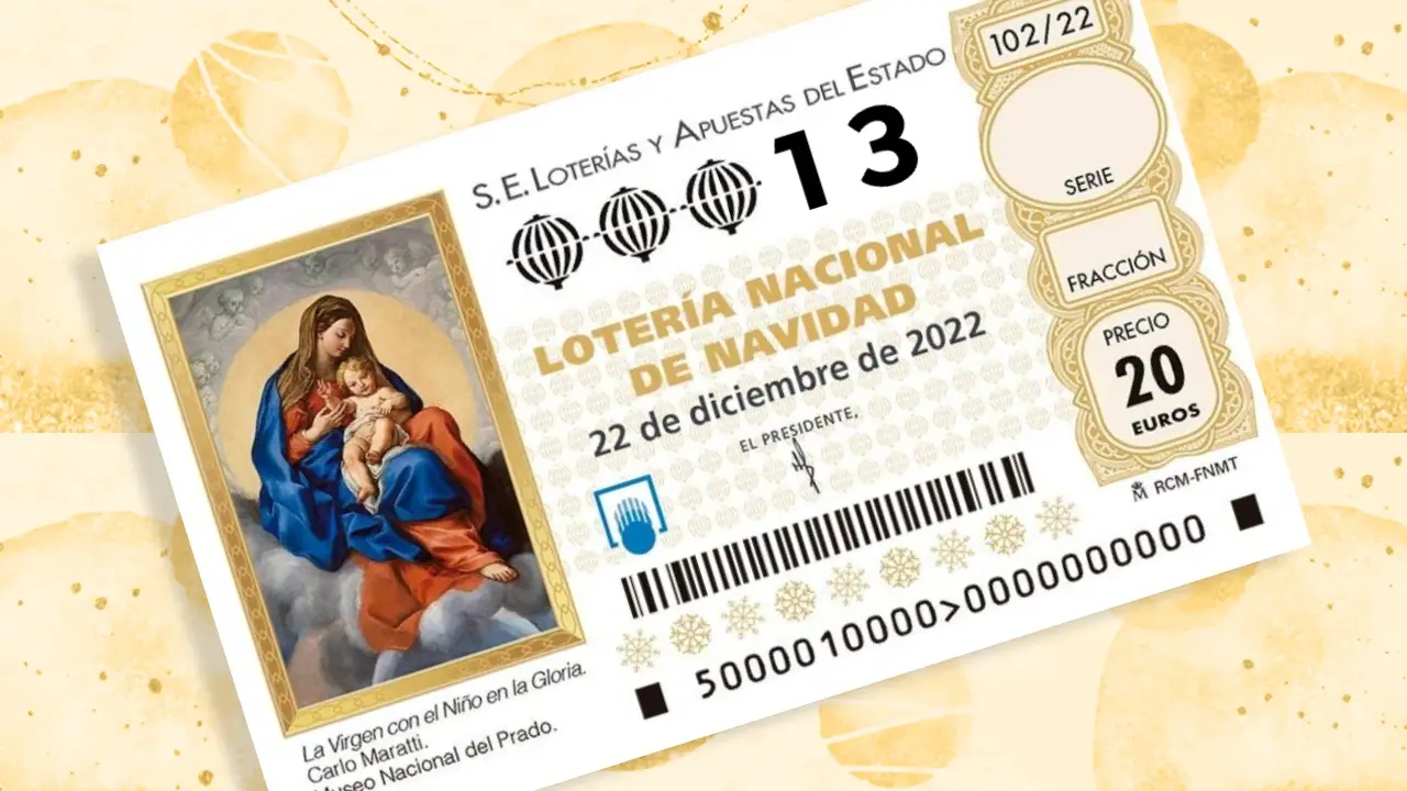 Décimo de Lotería de Navidad acabado en 13 Décimo de Lotería de Navidad acabado en 13