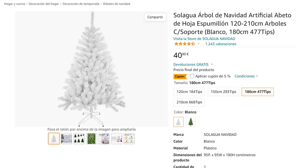 Árbol de Navidad blanco