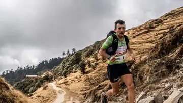Miguel Heras, en la Everest Trail Race