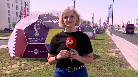 La periodista Teresa Lozano en Qatar La periodista Teresa Lozano en Qatar