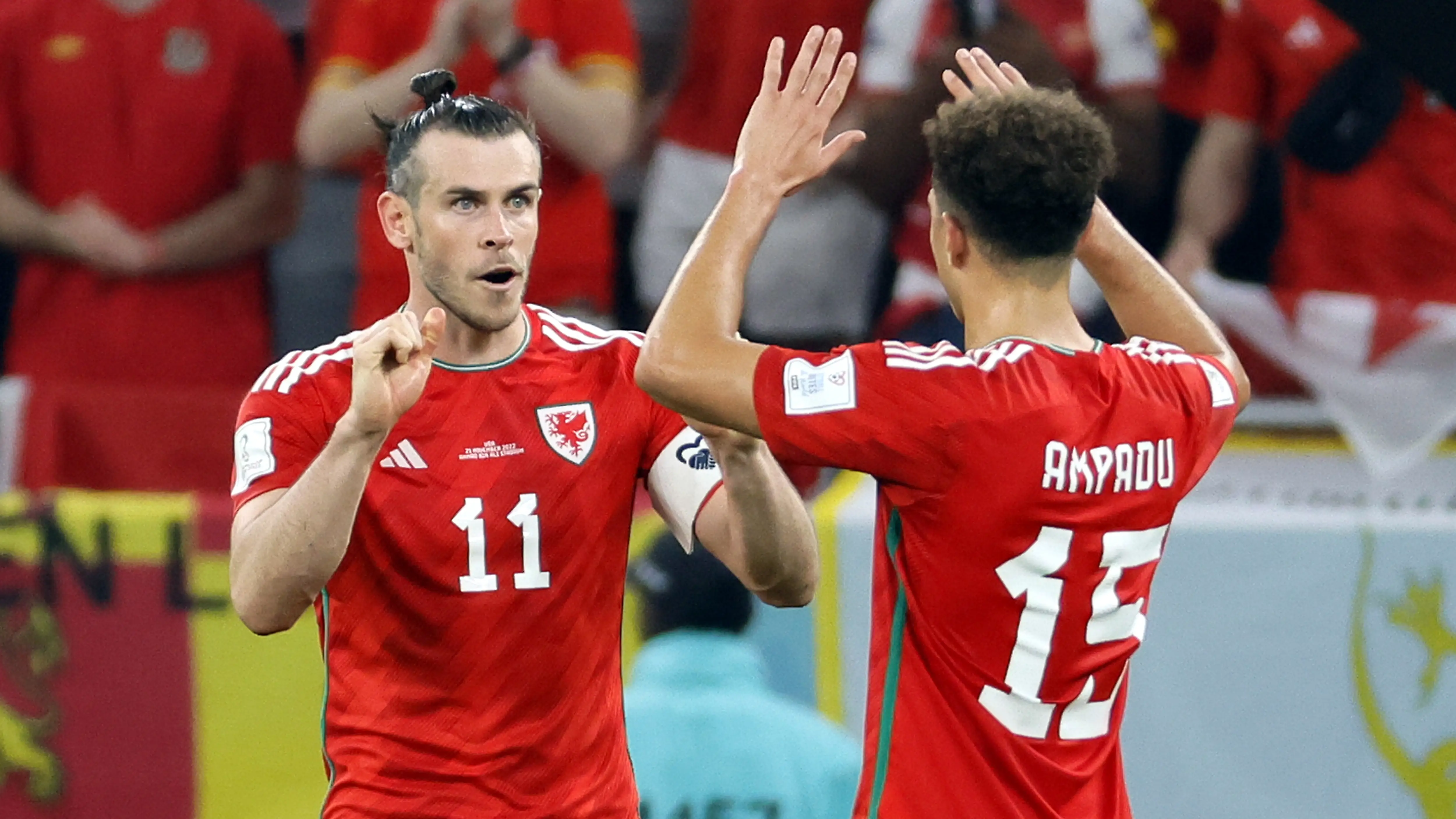 Gareth Bale celebra su gol ante Estados Unidos en el Mundial de Qatar