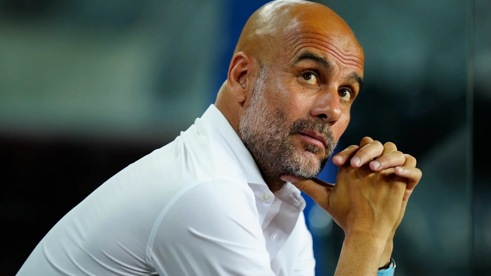 Pep Guardiola, en el banquillo del Manchester City Pep Guardiola, en el banquillo del Manchester City